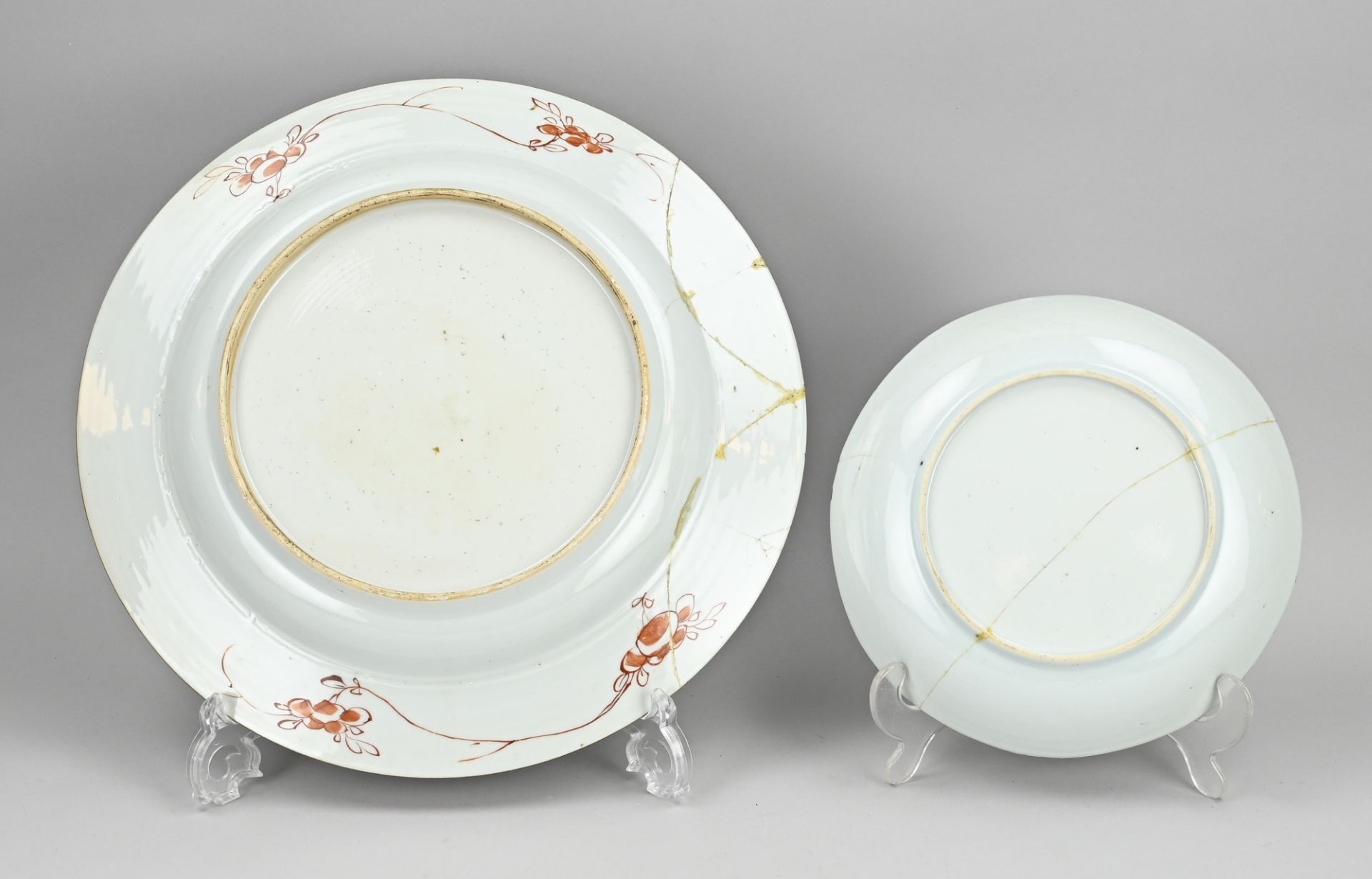 2x Antique Chinese plate Ã˜ 21.5 - 34.5 cm. - Image 2 of 2