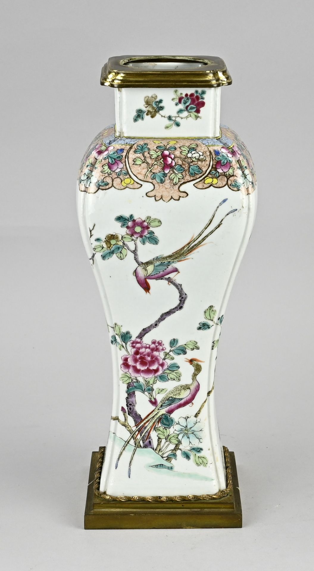 Antique Family Rose vase (lamp), H 33 cm.