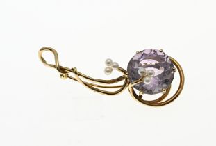 Gold brooch amethyst, Perrier