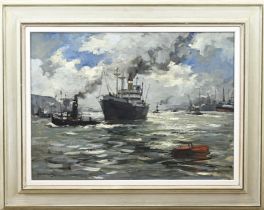 J. Korthals, Rotterdam port with cargo ships