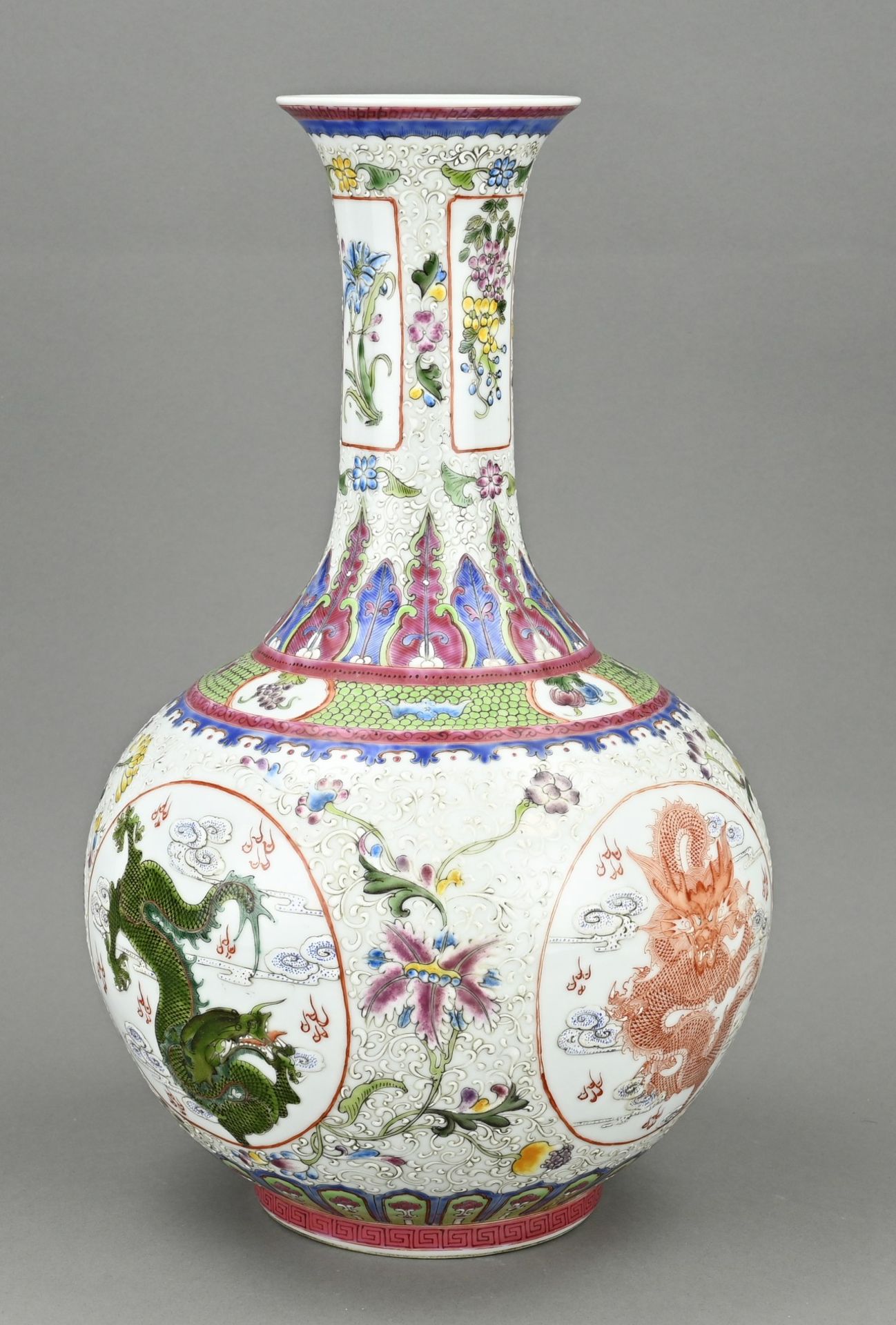 Chinese vase, H 40.8 cm. - Image 2 of 3