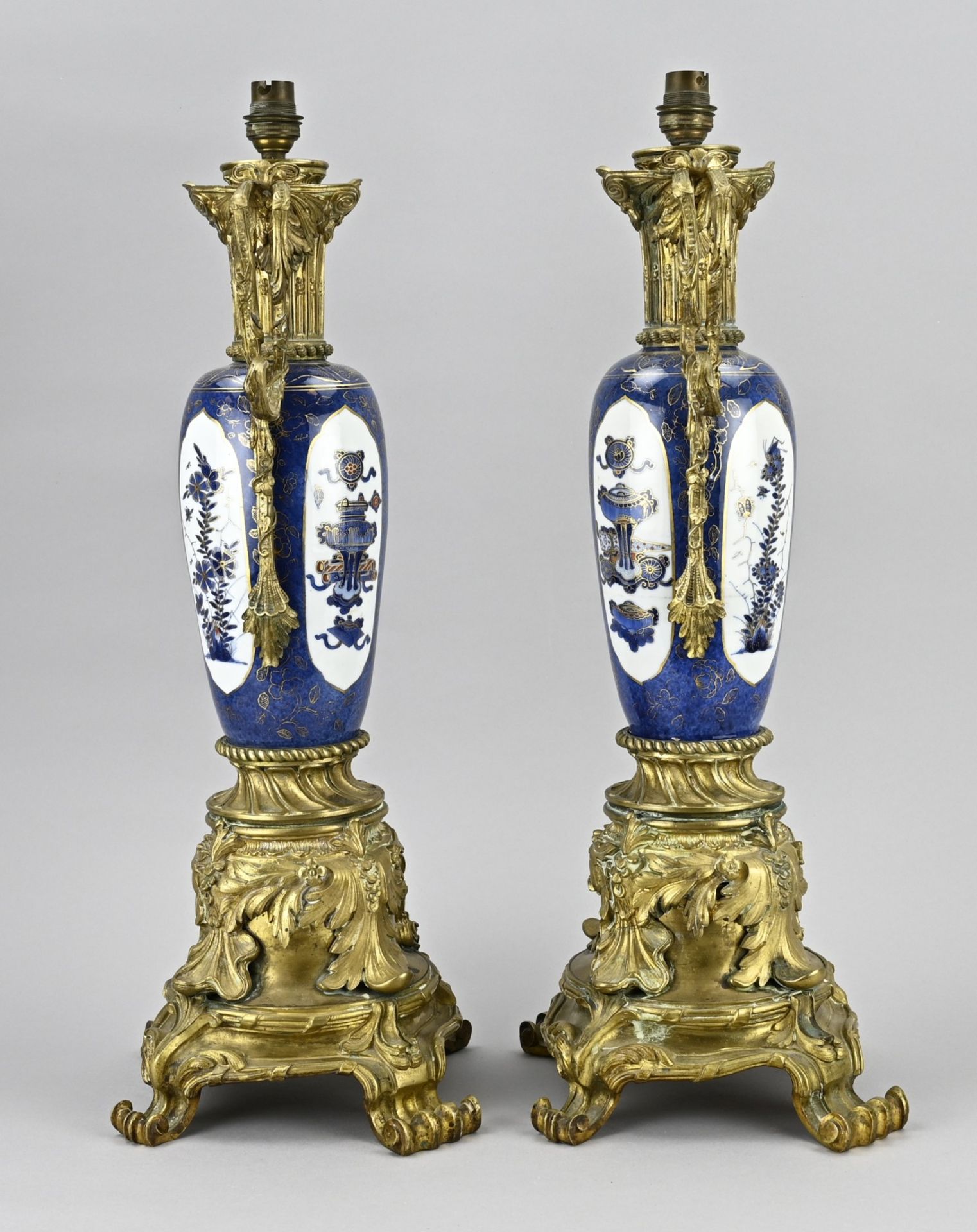 2x Chinese lamp base, H 57 cm. - Image 2 of 2