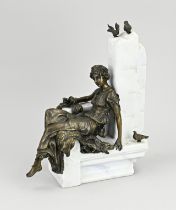 Bronze figure with marble