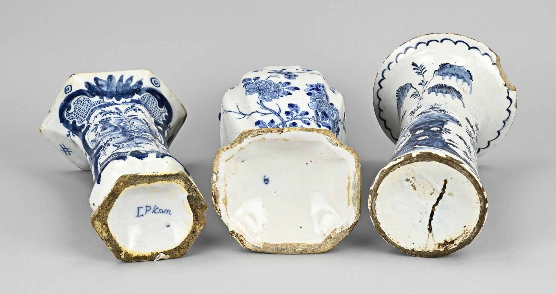 3x Antique Delft vase - Bild 2 aus 2