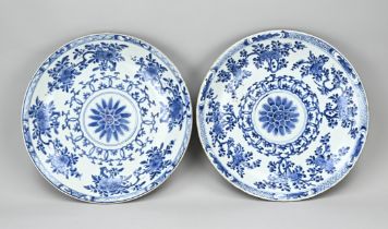 Two large Kang Xi dishes Ã˜ 38.6 cm.