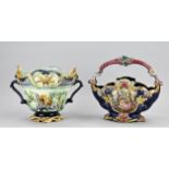 2x Majolica flower pot