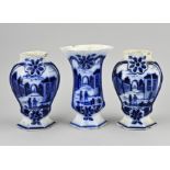 3-piece Delft cupboard set