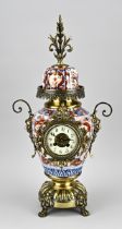 French mantel clock with Imari porcelain, H 59 cm.