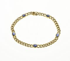 Gold bracelet with sapphire