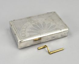 Silver tobacco/music box