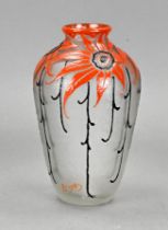 Glass Legras vase, 1910