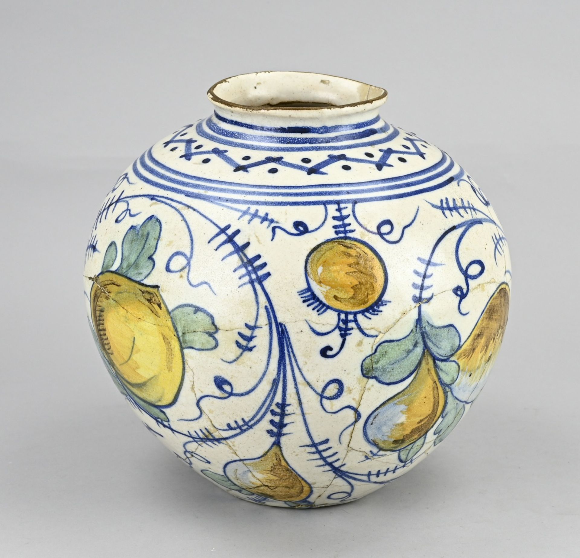 Italian apothecary jar, H 26 cm. - Image 2 of 3
