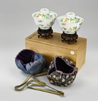 2x Chinese lidded bowl + consoles