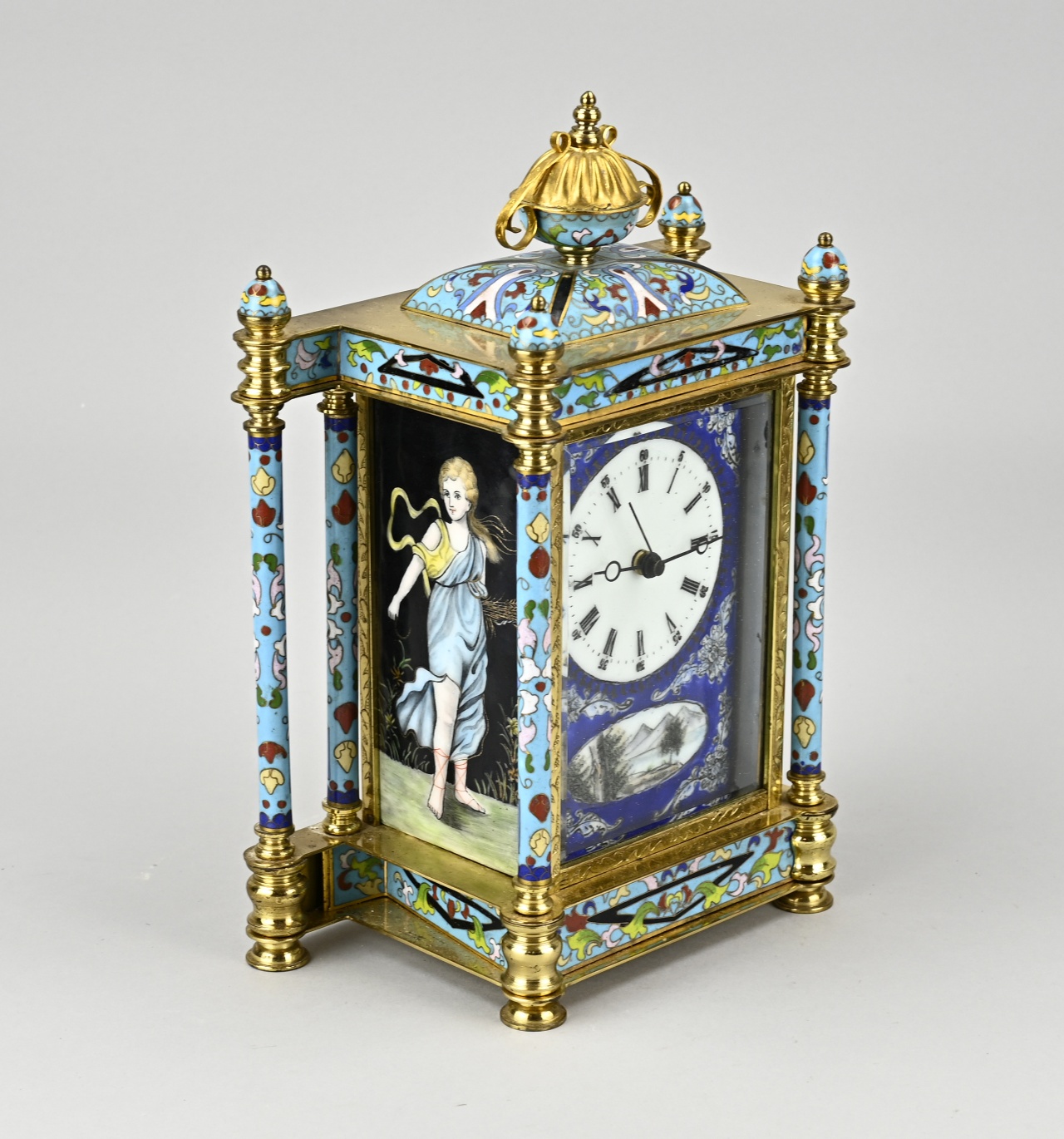 CloisonnÃ© clock - Image 2 of 2