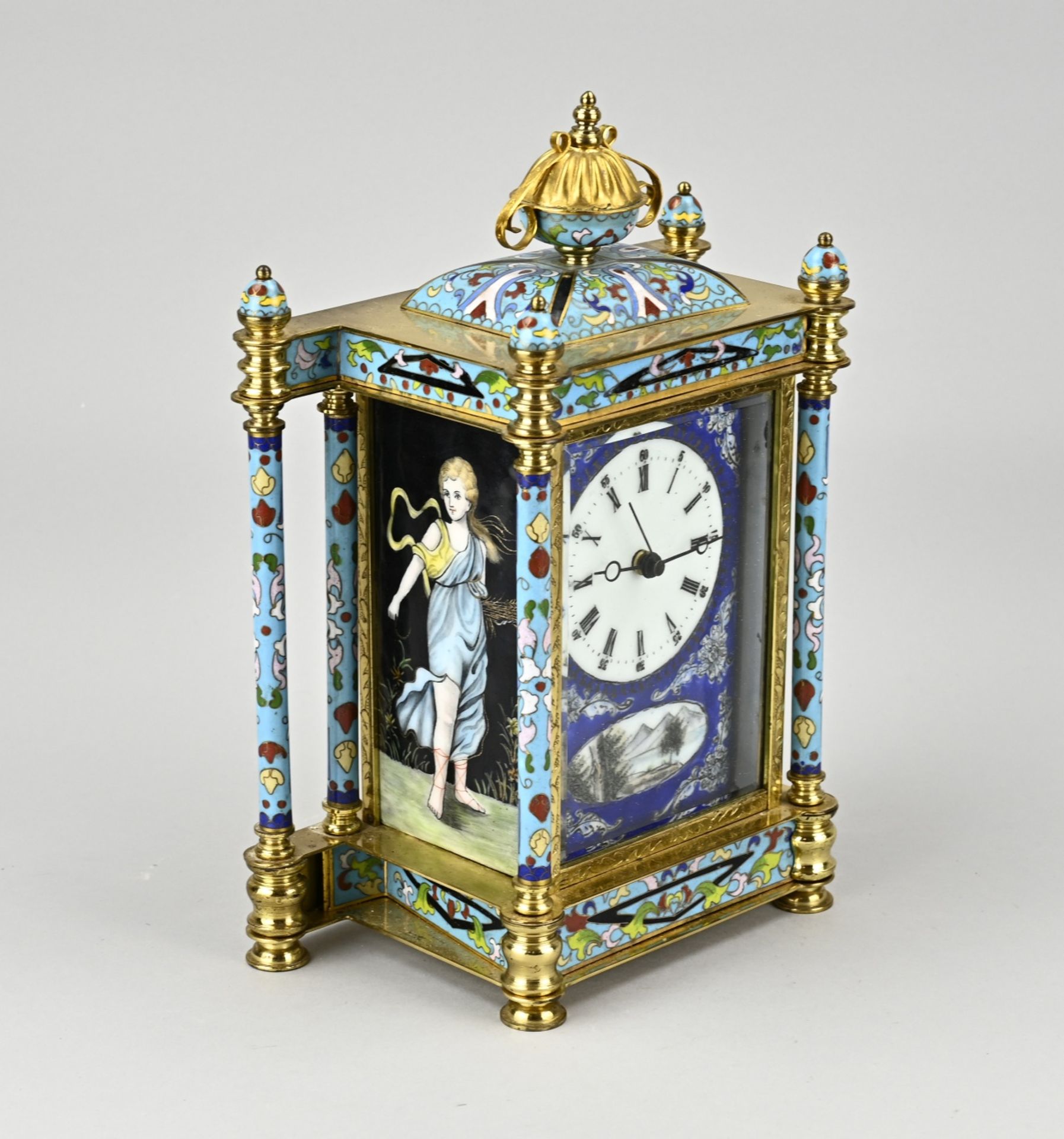 CloisonnÃ© clock - Image 2 of 2