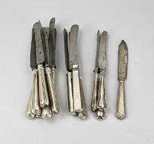 Lot of knives with silver handles