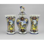 3-piece Delft cupboard set