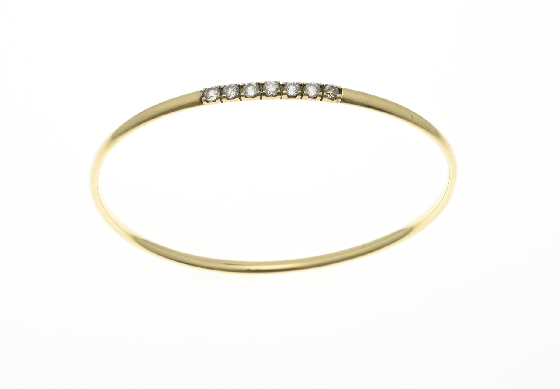 Gold slave bracelet with zirconia