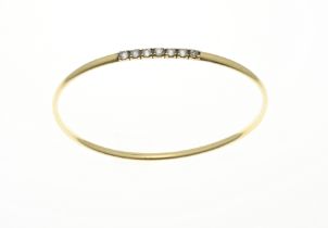 Gold slave bracelet with zirconia