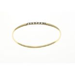 Gold slave bracelet with zirconia