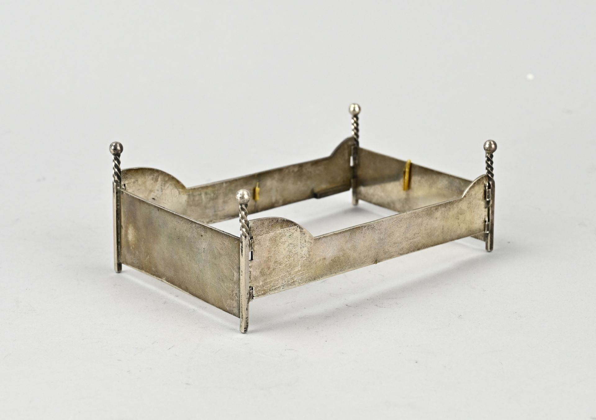 Silver children's bed (miniature)