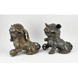 2x Bronze Foo-dog