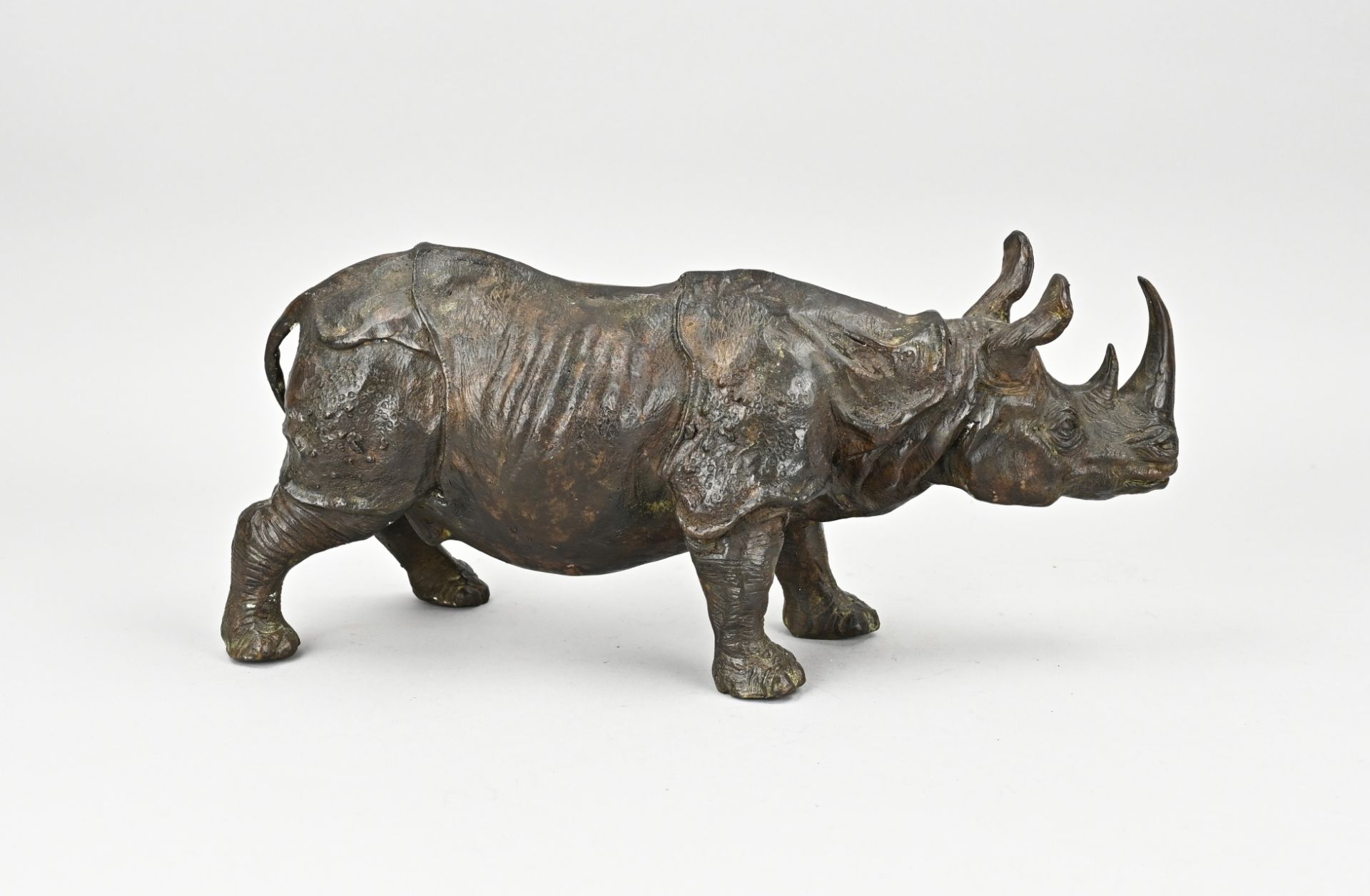 Bronze statue, Rhinoceros - Image 2 of 2