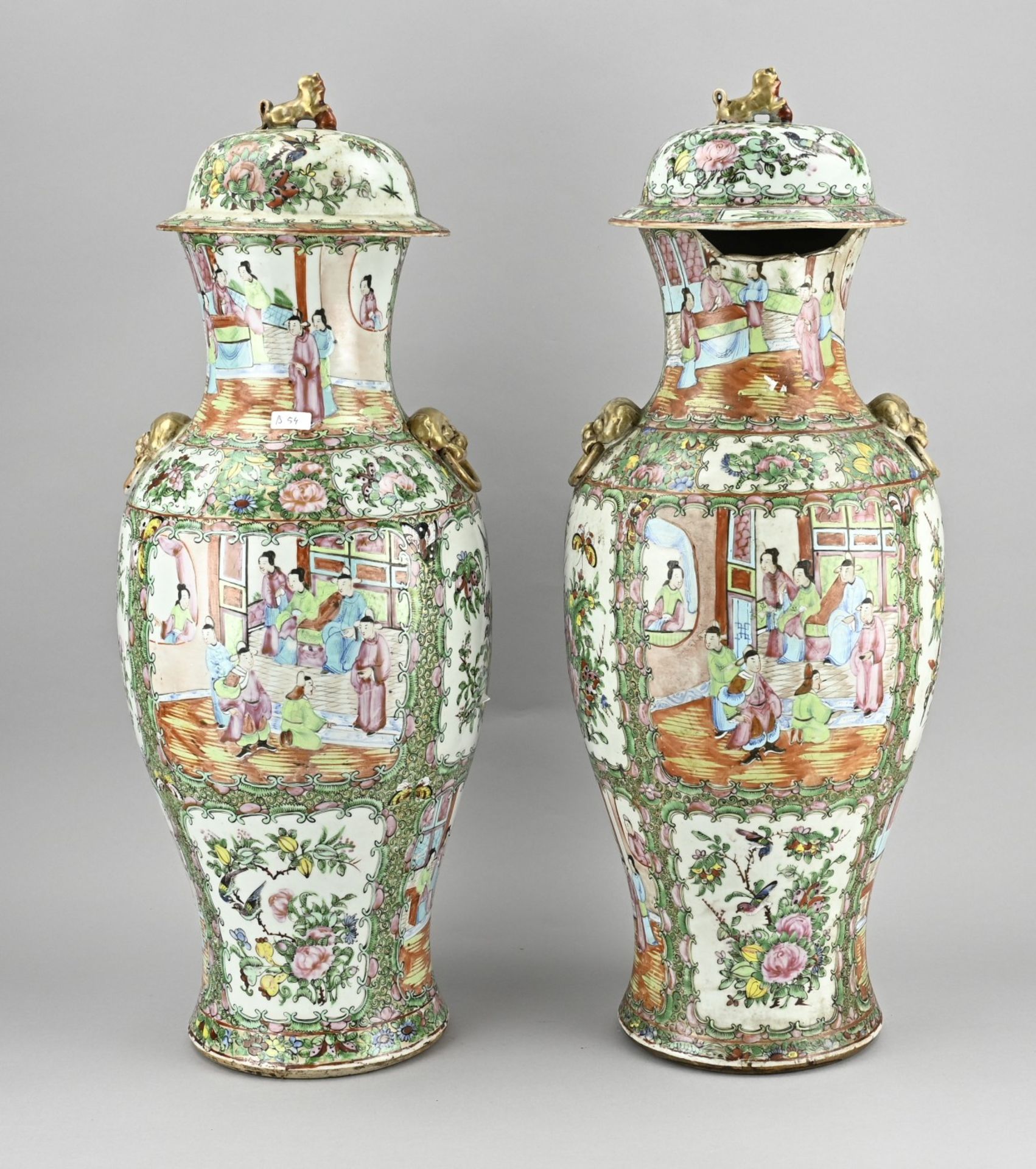 2x Chinese lidded vase, H 62 cm. - Image 2 of 2