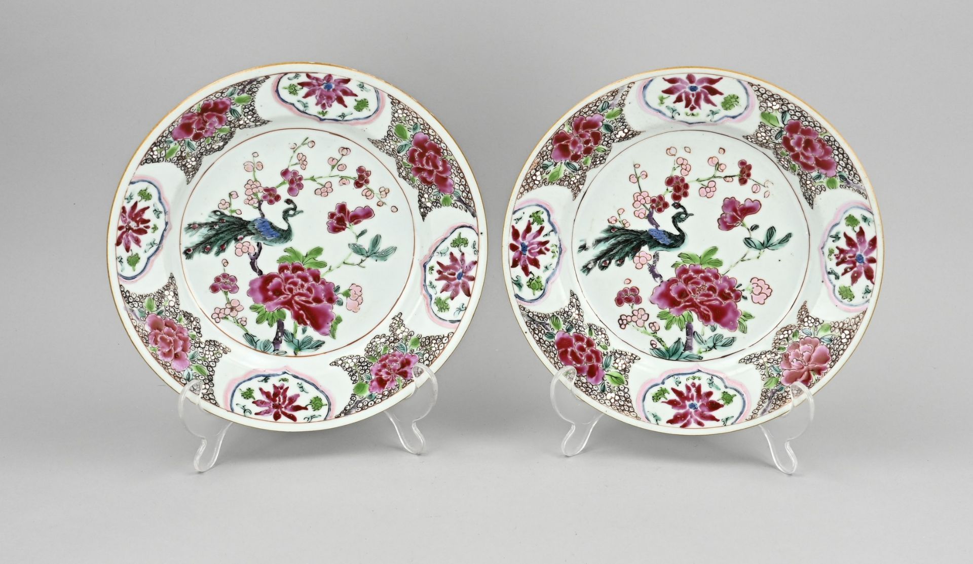 2x Chinese plate Ã˜ 23 cm.