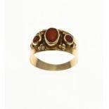 Gold band ring with red coral