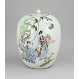 Chinese lidded pot, H 33 cm.