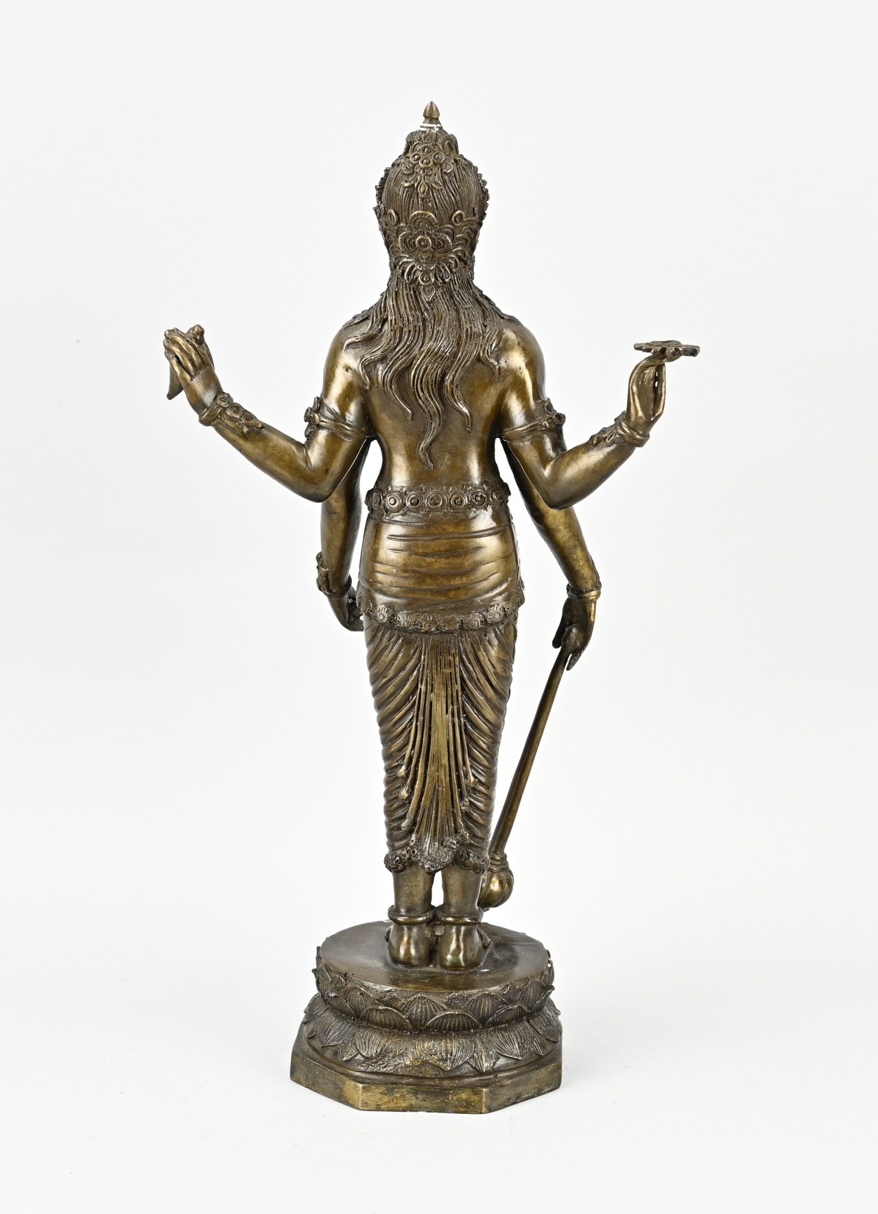 Bronze figure on lotus flower - Image 2 of 2