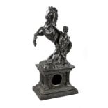 Cast clock case/horse driver