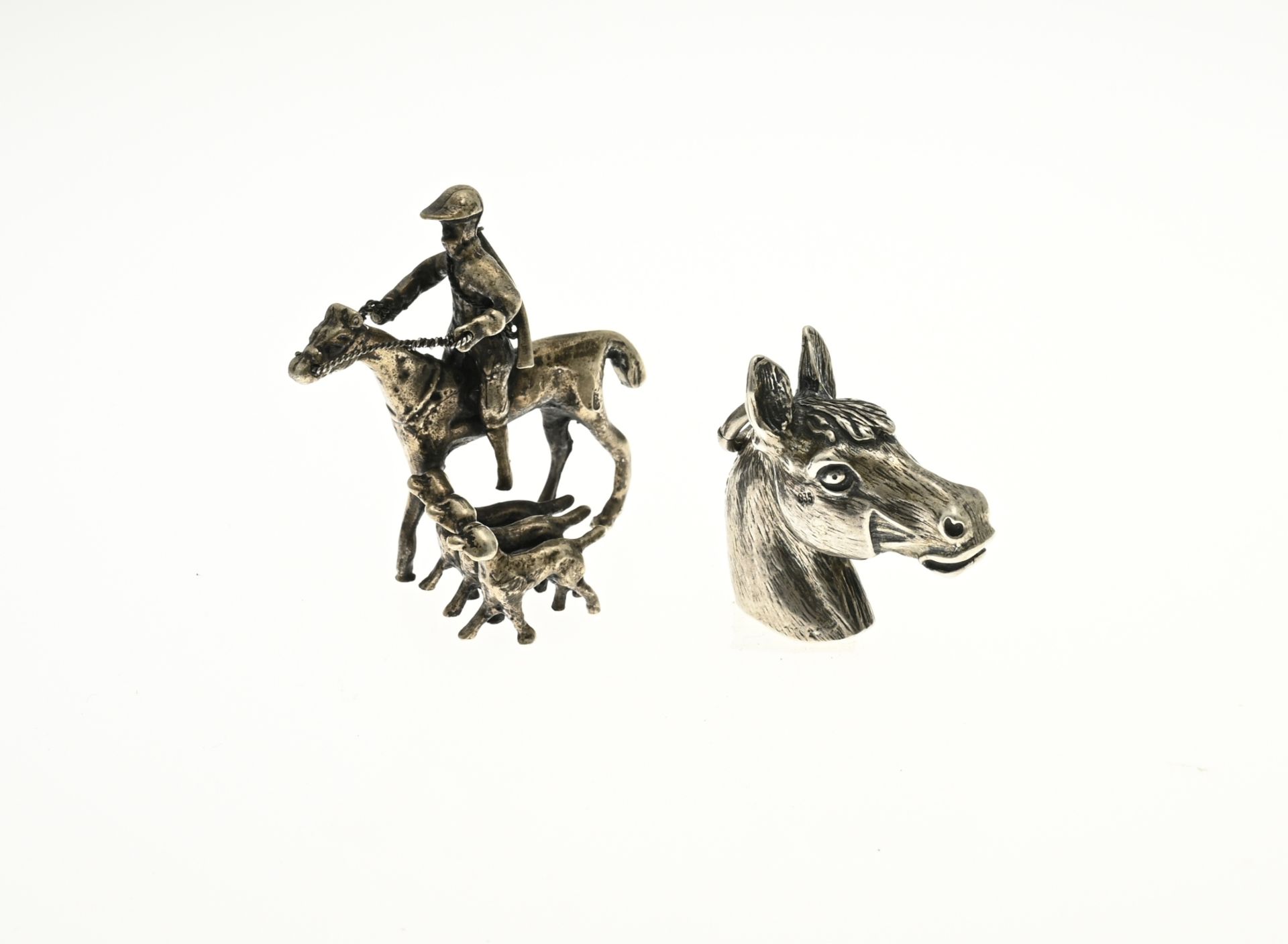 Silver charm and miniature, horse