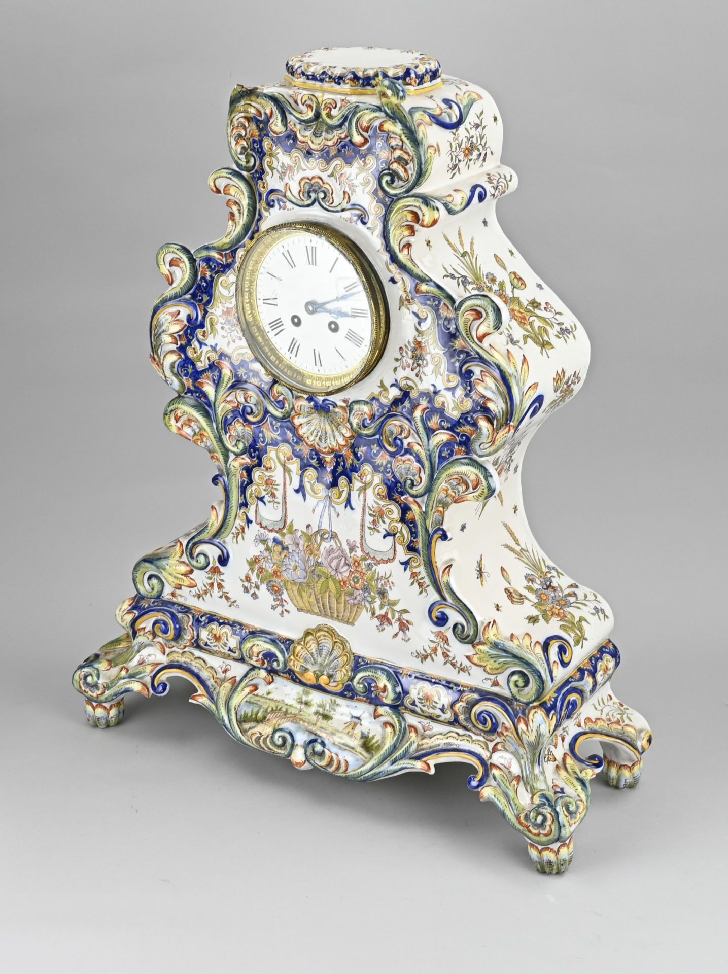 Capital French porcelain mantel clock, 1880 - Image 3 of 3