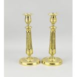 2x Gold-plated candlestick