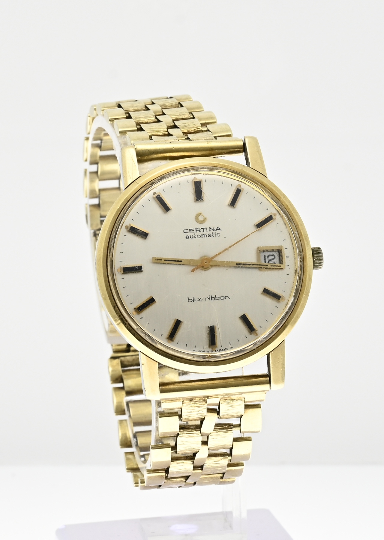 Certina vintage watch with gold strap