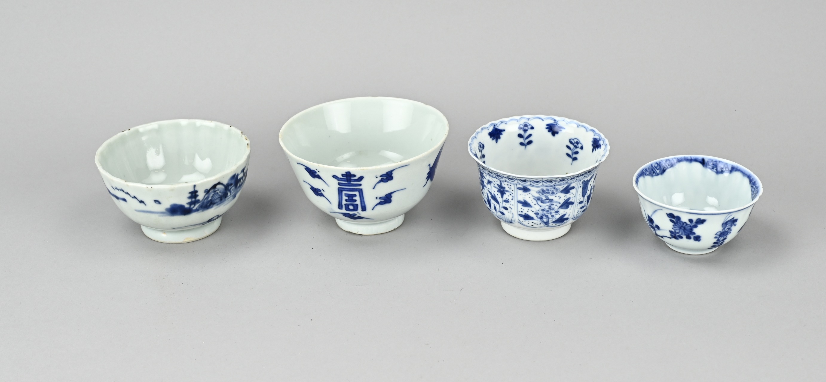 Four Chinese porcelain cups. Miscellaneous. 18th - 19th Century. Kang ...