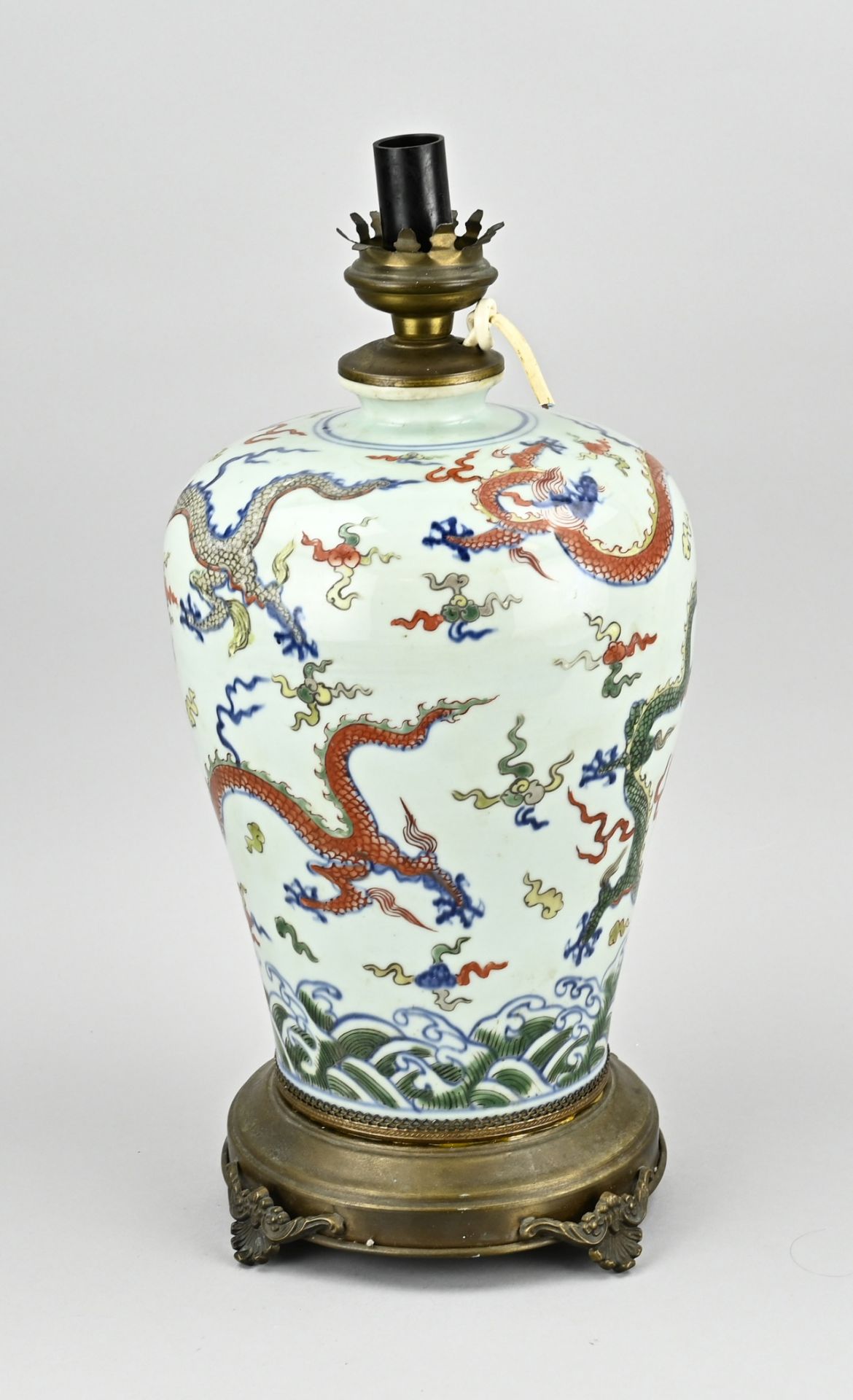 Chinese vase lamp, H 44 cm. - Bild 2 aus 2