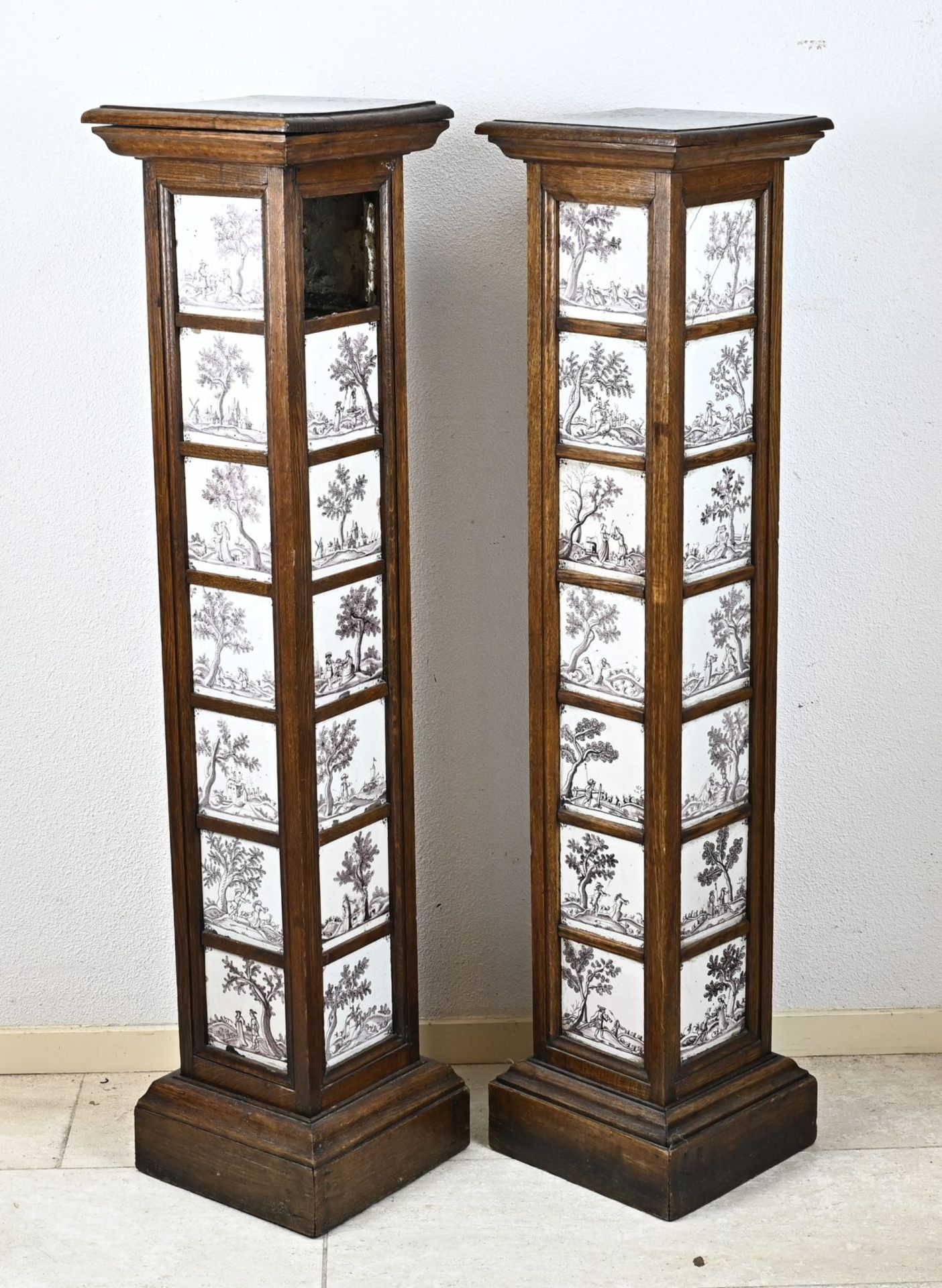 2x Wooden column with tiles - Bild 3 aus 3
