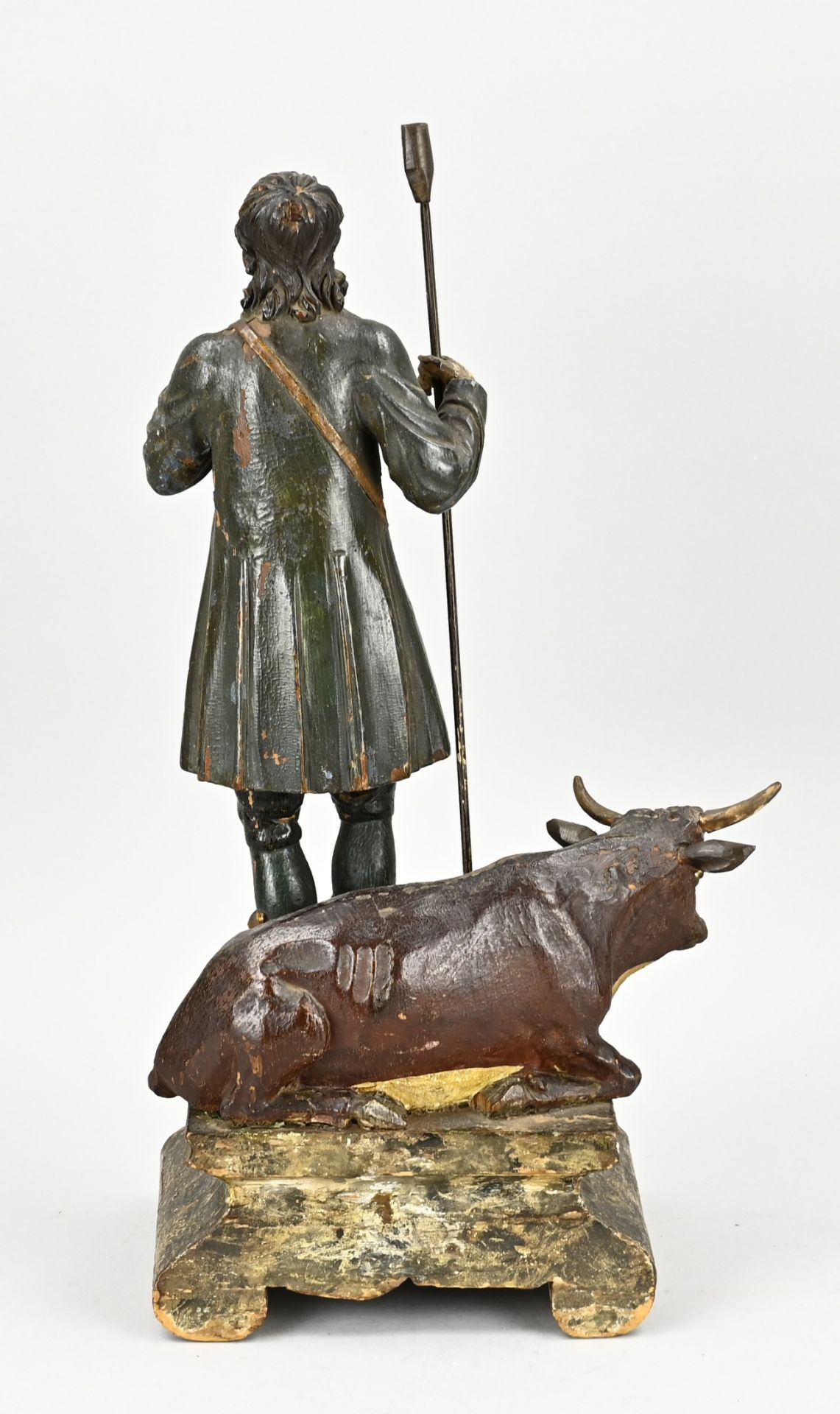 18th century wooden statue, Shepherd - Image 2 of 2