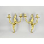 2x Gold-plated wall sconce