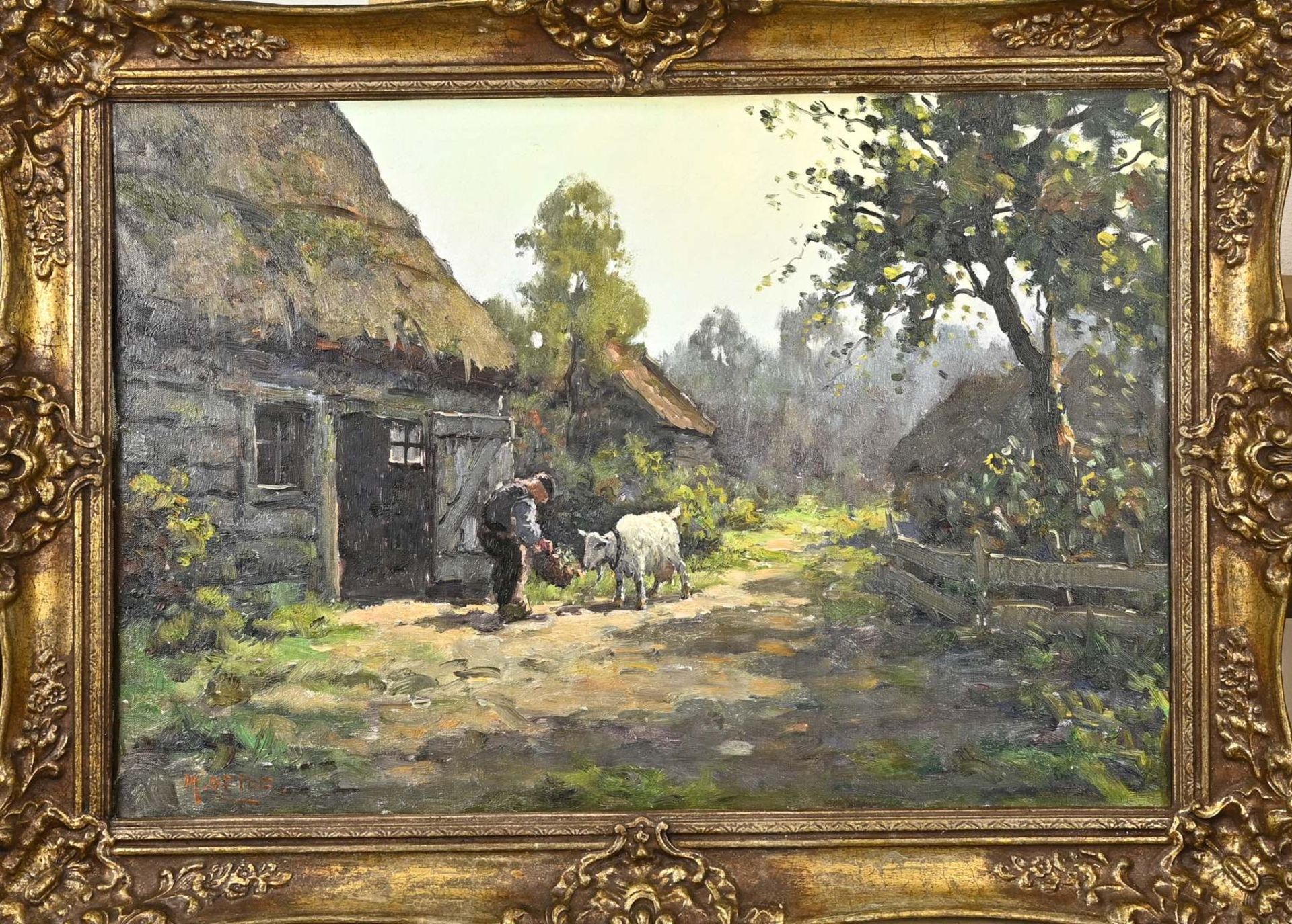 M. Ottee, Farm with farmer and goat