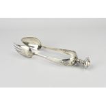 Silver salad tongs