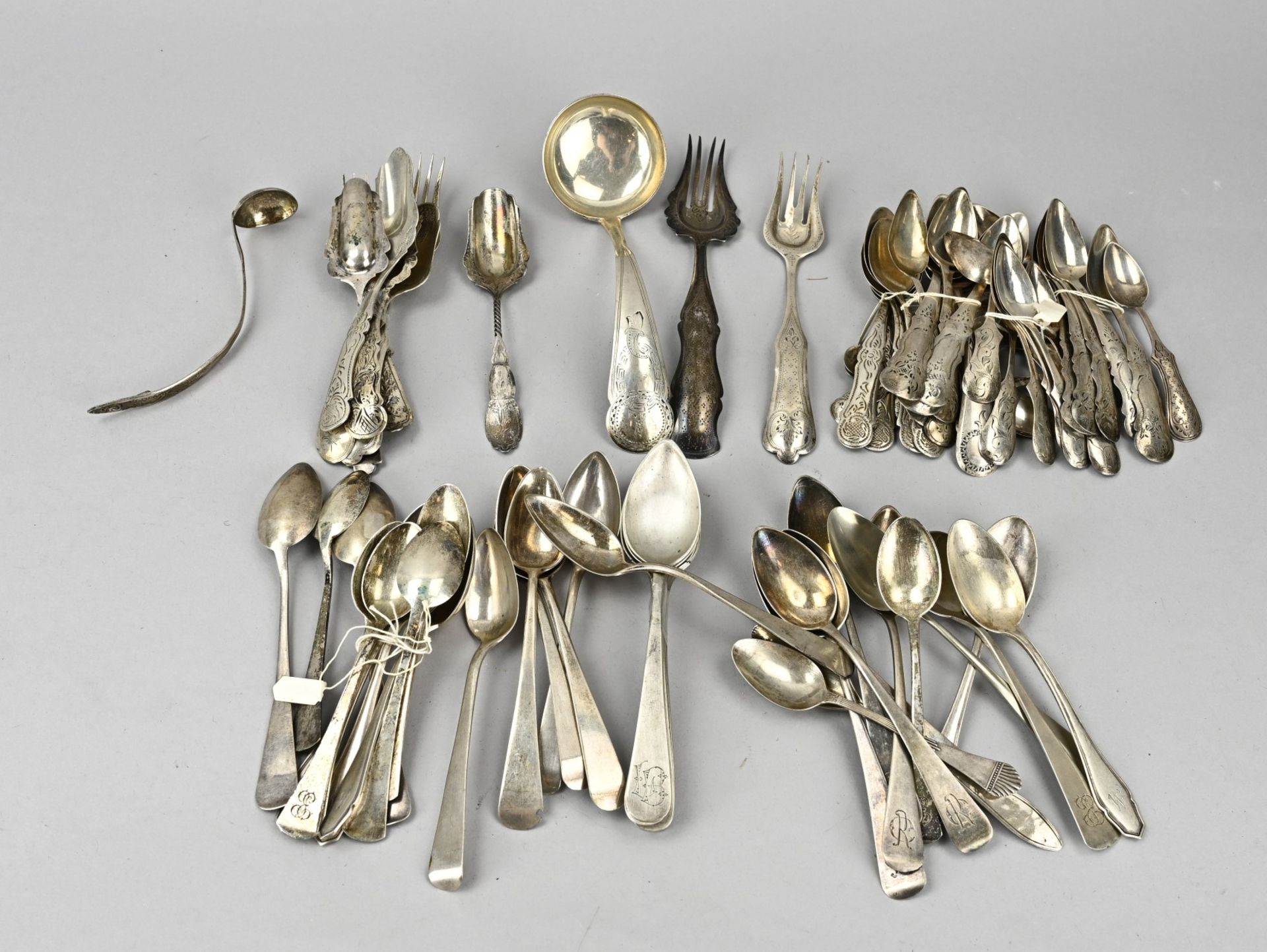 Large lot of silver spoons