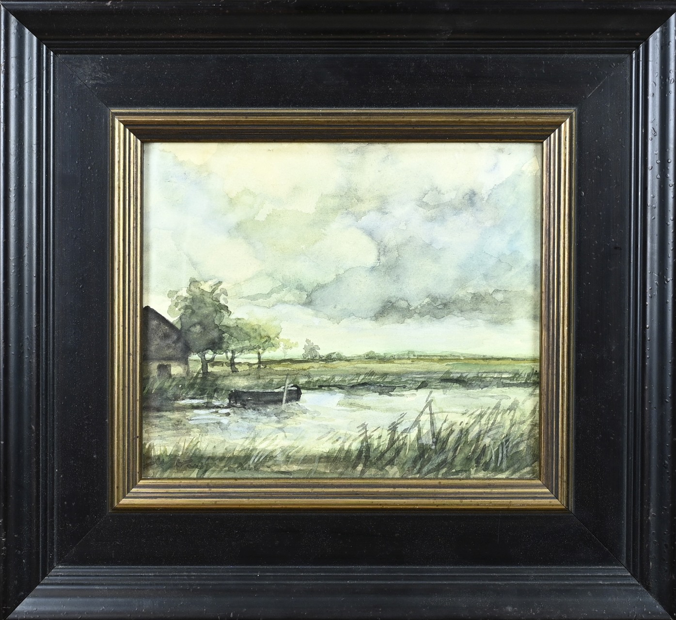 Unclear. signed, Dutch polder landscape