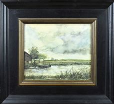 Unclear. signed, Dutch polder landscape