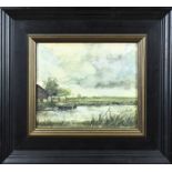 Unclear. signed, Dutch polder landscape