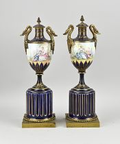 Two French goblets with bronze, 1900