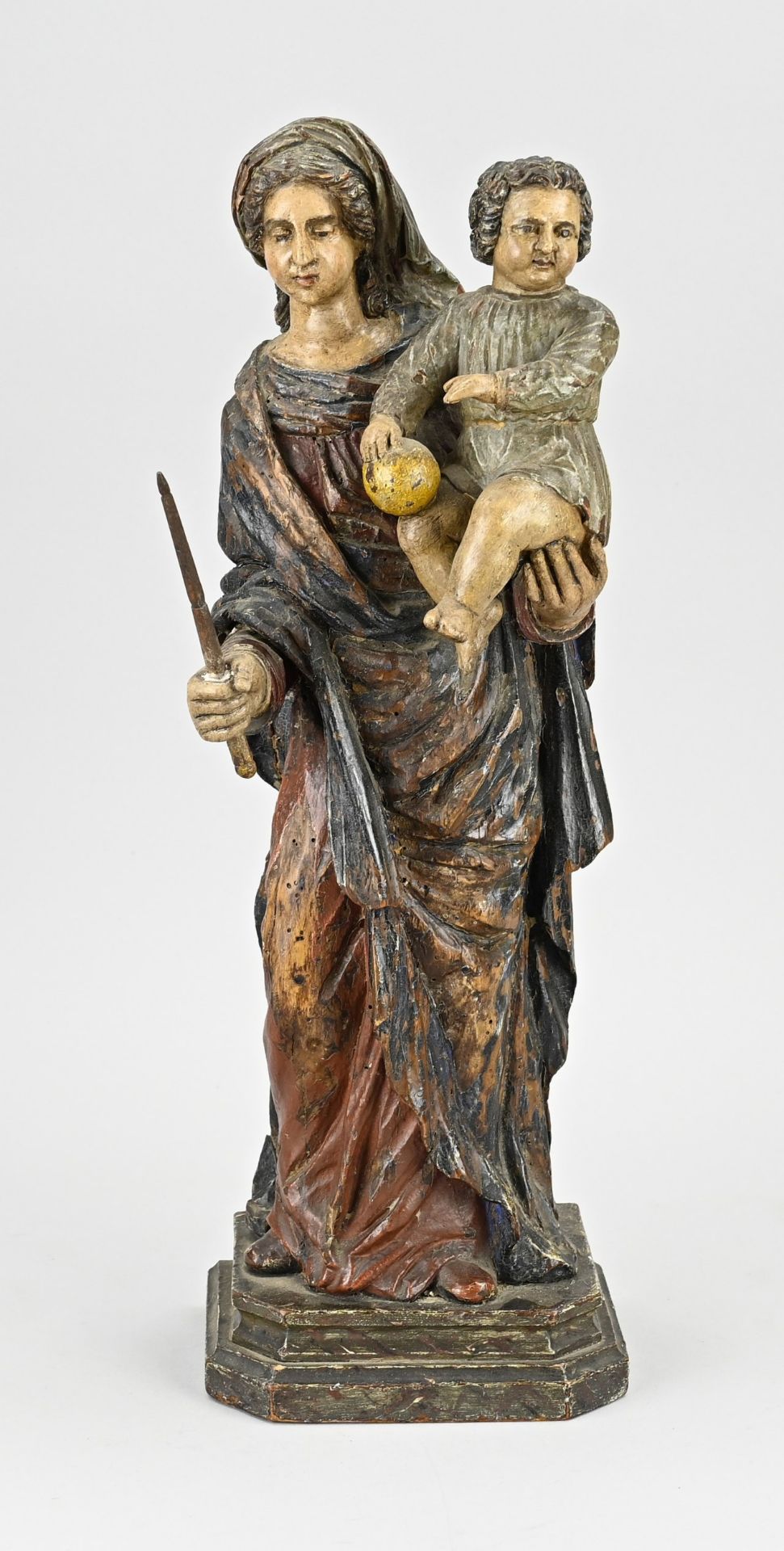 18th century statue of Mary, H 44 cm.